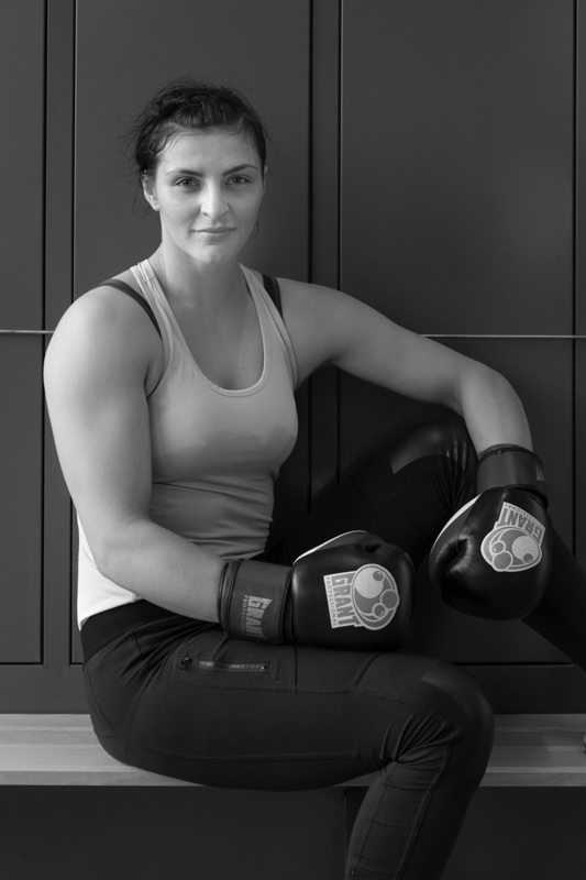 Portrait von Box-Weltmeisterin Christina Hammer aus Dortmund beim Training in Bochum